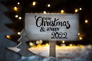 Noel Ağacı, Kar, İşaret, Kaligrafi Mutlu Noeller ve Mutlu 2022