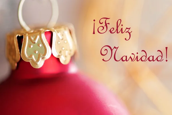 Juleball-dekorasjon med Feliz Navidad – stockfoto