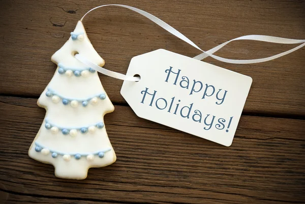 Joyeuses fêtes sur un arbre de Noël Cookie — Photo