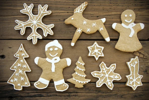 Gingerbreads on Wood — Stock Photo, Image