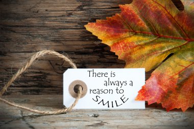 Autumn Label with There is Always a Reason to Smile clipart