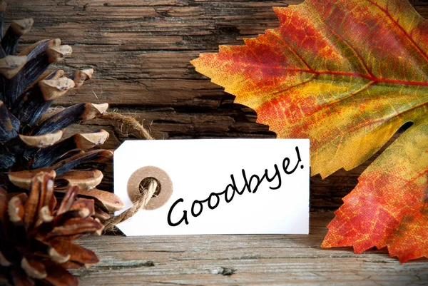 Etiqueta de otoño con Adiós —  Fotos de Stock