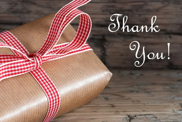 Rustic Gift with Thank You — Stock Photo, Image