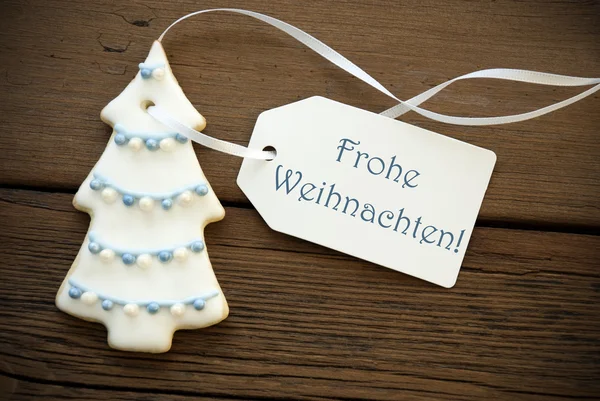 Blauwe frohe weihnachten als Kerstgroet — Stockfoto