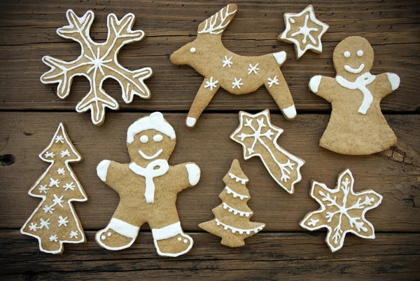 Gingerbread Cookies on Wood II — Stock Photo, Image