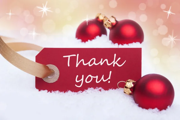 Winter Label with Thank YOu — Stock Photo, Image