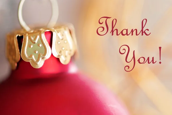 Thank You Background with a Macro Christmas Ball — Stock Photo, Image