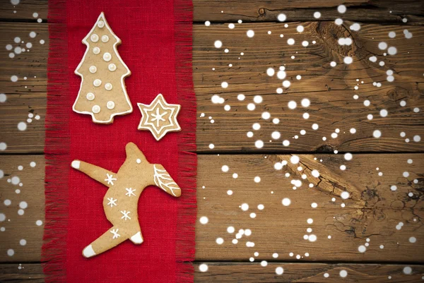 Ginger Bread Background with Snow — Stock Photo, Image