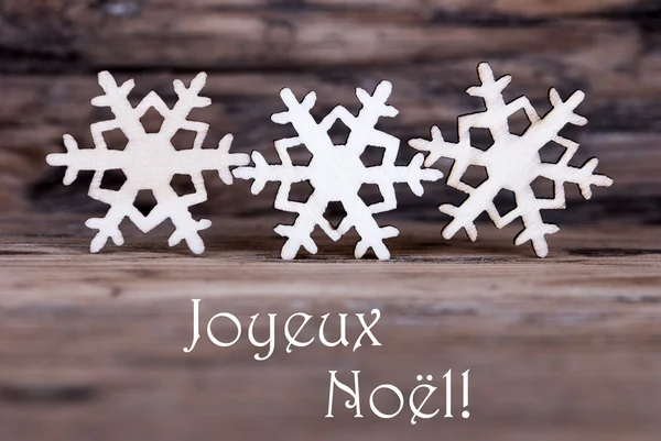 Νιφάδες χιονιού με joyeux noel — Φωτογραφία Αρχείου