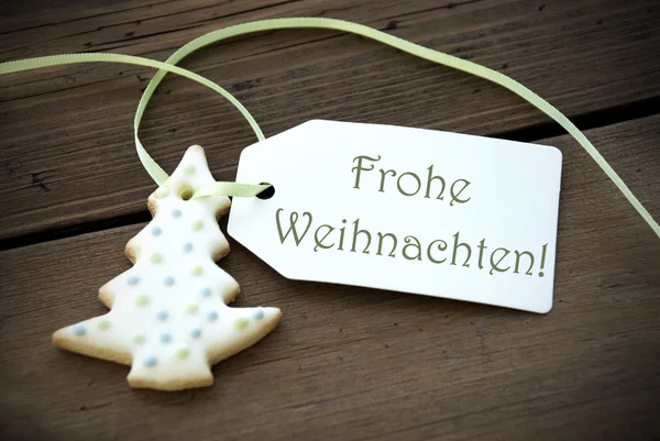 Jul etikett med frohe weihnachten — Stockfoto