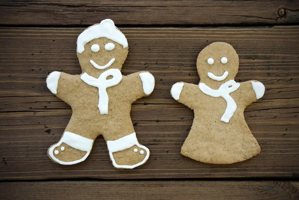 Happy Decorated Ginger Bread Couple — Stock Photo, Image