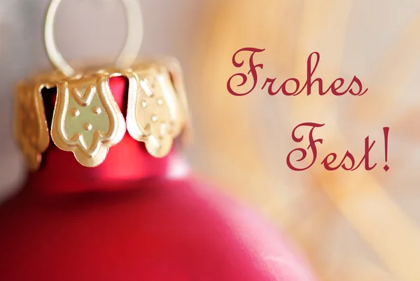 Decoración de la bola de Navidad con Frohes Fest — Foto de Stock