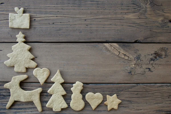 Ginger Bread Frame for Wooden Background — Stock Photo, Image