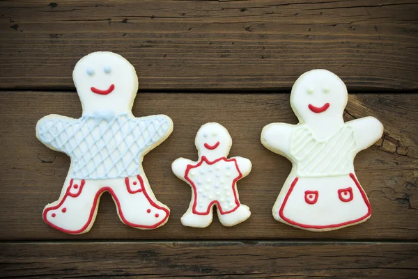 Zdobené cookie rodina — Stock fotografie