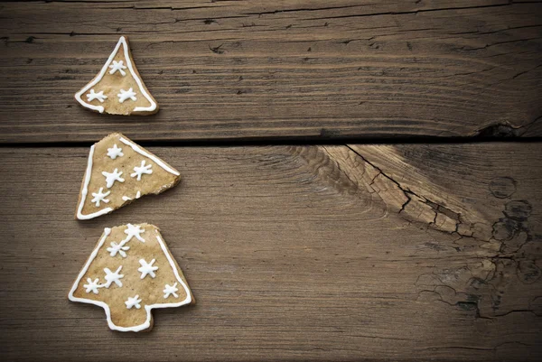 Biscoito de árvore de Natal quebrado com moldura — Fotografia de Stock