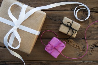 Three Gifts With Ribbon clipart