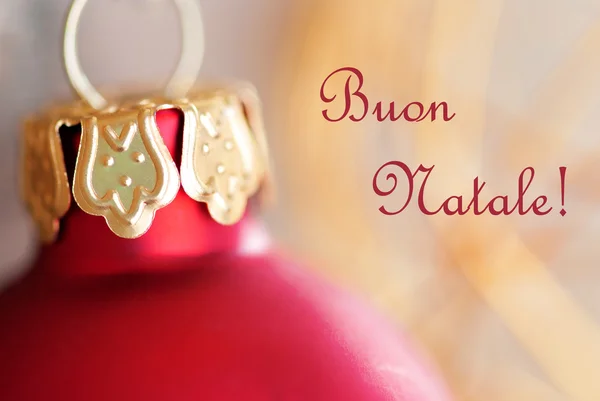 Vánoční koule s Buon Natale — Stock fotografie