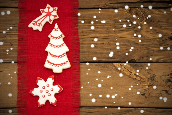 Cookies on Drapery with Snow — Stock Photo, Image