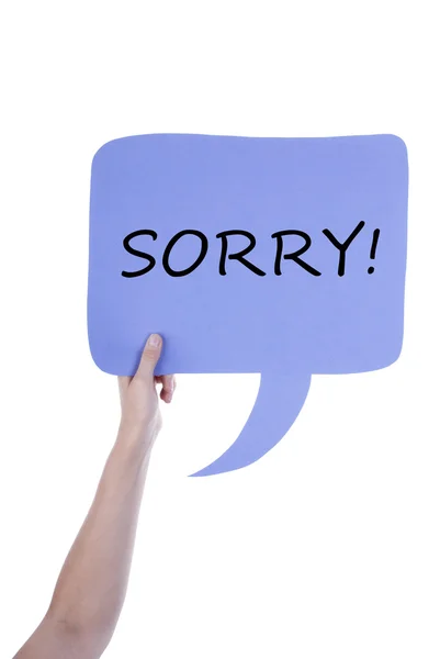 Light Purple Speech Balloon With Sorry — Stock Photo, Image