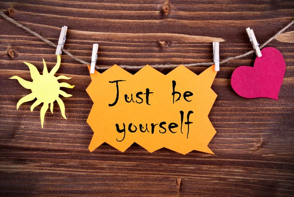 Orange Label With Life Quote Just Be Yourself — Stock Photo, Image