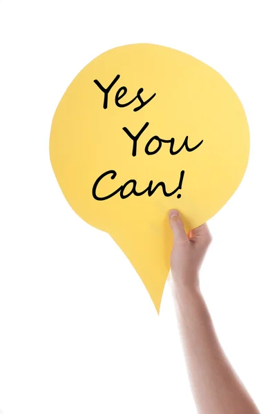 Yellow Speech Balloon With Yes You Can — Stock Photo, Image