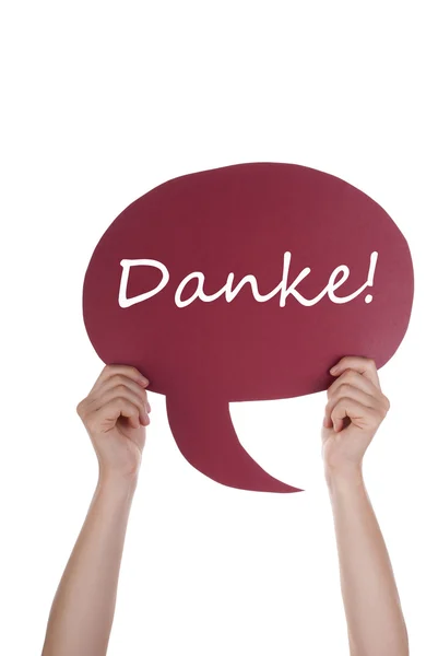 Red Speech Balloon With German Danke — Stock Photo, Image