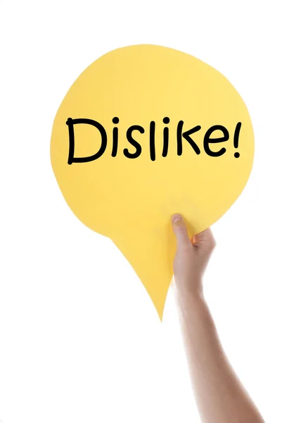 Yellow Speech Balloon with Dislike — стоковое фото