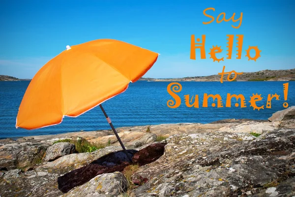 Costa Sueca com Diga Olá ao Verão — Fotografia de Stock