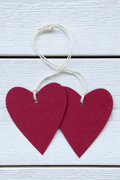 Two Hearts Label With Copy Space Vertical — Stock Photo, Image