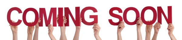 Yakında kırmızı düz kelime tutan elleriyle