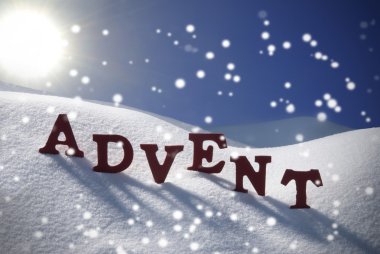 Advent Mean Christmas Time Snowflakes Sun Blue Sky