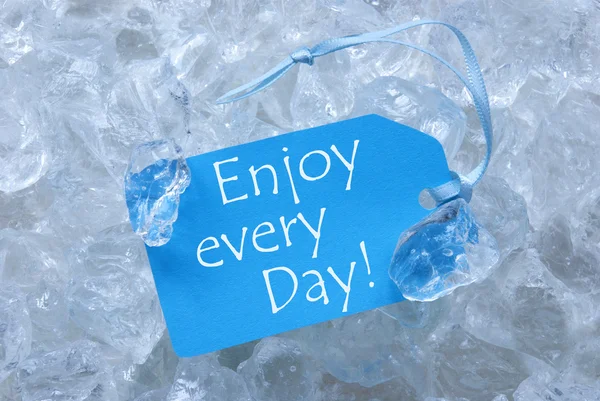 Label On Ice With Enjoy Every Day — Stock Fotó
