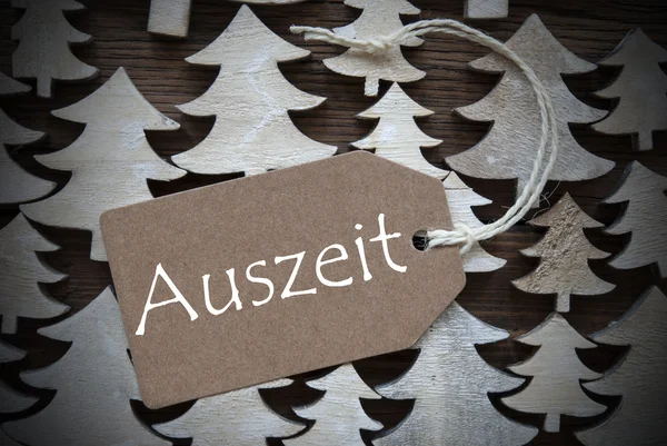 Brown Christmas Label With Auszeit Means Downtime — Stock Photo, Image