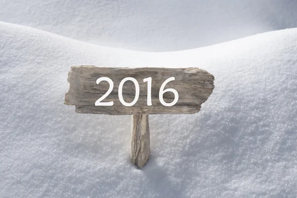 Christmas Sign With Snow And Text 2016 — Stock fotografie