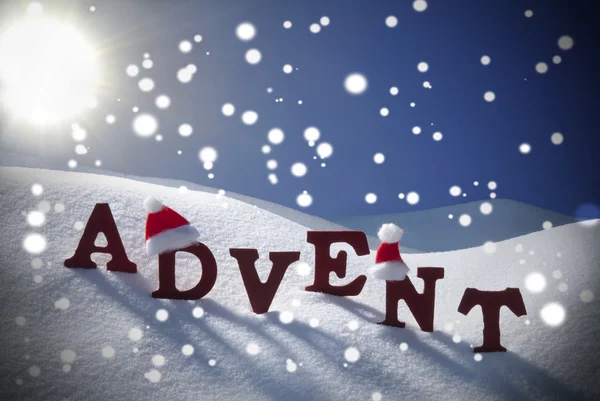 Advent Gennemsnitlig juletid Snowflake Santa Hat Sky - Stock-foto