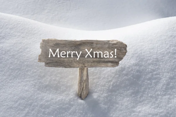 Firma con nieve y texto Feliz Navidad —  Fotos de Stock