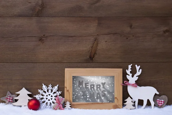 Vánoční pozadí sněhu Frame Merry Xmas — Stock fotografie