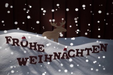 Frohe Weihnachten mutlu Noeller geyik anlamına gelir.