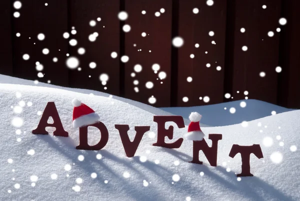 Advent Mean Christmas Time Snowflakes Santa Hat – stockfoto