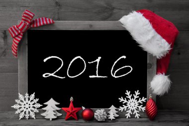 Blackboard Santa Hat Christmas Decoration Text 2016