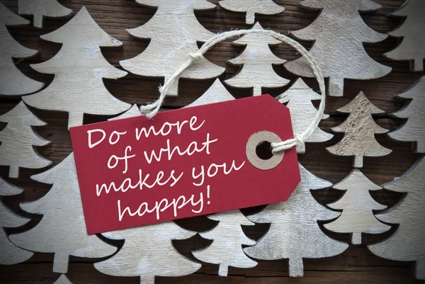 Красный рождественский ярлык делает вас счастливее — стоковое фото