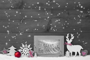 Gray Background Snowflakes Frame Merry Christmas