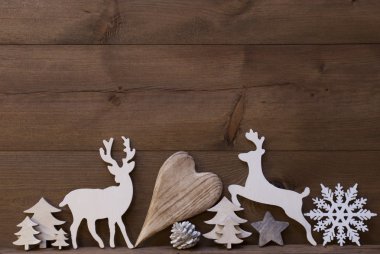 Rustic Christmas Decoration, Heart, Snowflake, Tree, Reindeer
