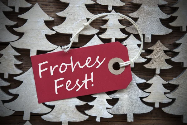 Rotes Etikett frohes Fest bedeutet frohe Weihnachten — Stockfoto