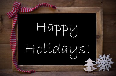 Chalkboard With Christmas Decoration Happy Holidays