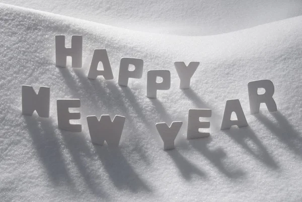 White Christmas Word Happy New Year On Snow — Stockfoto