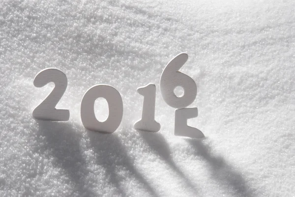 White Christmas Word 2015 2016 On Snow — Stock Photo, Image