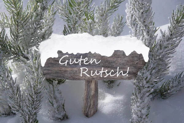 Sign Snow Fir Tree Guten Rutsch Mean Happy New Year — Stock fotografie