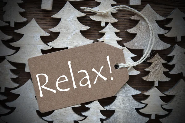 Boże Narodzenie brązowy etykieta z Relax — Zdjęcie stockowe