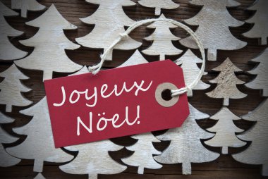 Red Label With Joyeux Noel Means Merry Christmas